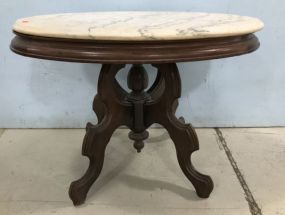 Oval Ca. 1870 Transitional Marble Top Table