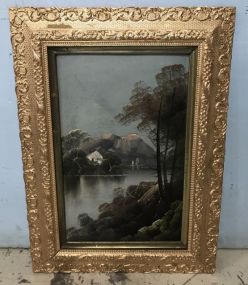 Oil Painting of Swiss Alps Scene