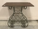 Modern Metal Wine Rack Table