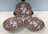 Three Imari Hand Painted Plates
