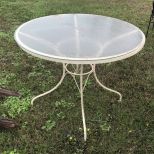 White Wrought Iron Patio Table