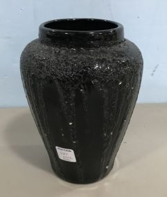 Hand Painted Black Pottery Vase