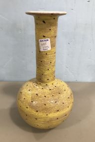 Hand Painted Long Neck Pottery Vase