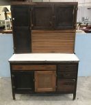 Vintage Two Piece Hoosier Cabinet