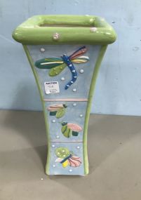 Hand Painted Ceramic Butterfly Vase