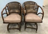 Ficks Reed Bamboo Cane Back Club Chairs