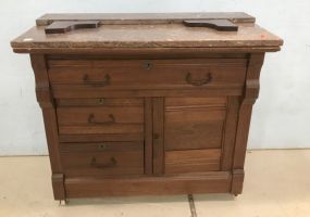 Eastlake Brown Marble Top Washstand