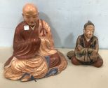 Pottery Buddha and Wood Buddha
