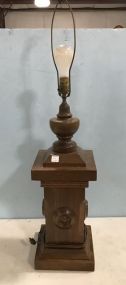 Wood Column Table Lamp