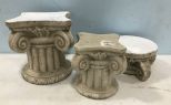 Three Pottery Display Pedestal