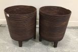 Pair of Round Bentwood Planters