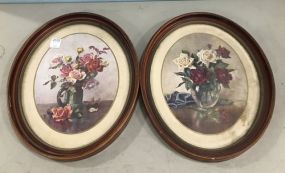 Two Oval Framed Still Life Prints