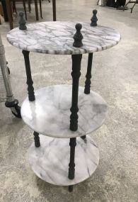 Three Italian Marble Tier Stand