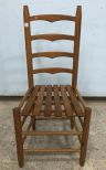 Primitive Reproduction Ladder Back Oak Chair