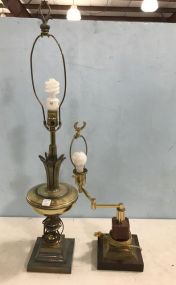 Two Vintage Brass Table Lamps