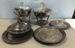 Group of Silver Plate Warmers and Serving Trays