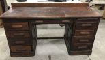 Antique Oak Knee Hole Writing Desk