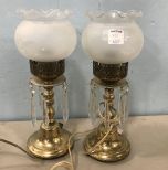 Pair of Vintage Brass Globe Lamps