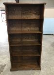 Five Shelf Wood Bookcase