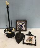 Paper Towel Holder, Vintage Iron, and Two Trivet Stands