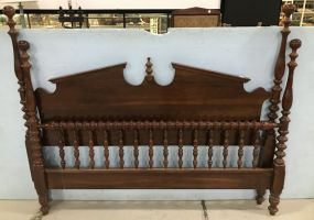 Vintage Mahogany Short Poster Spoon Bed