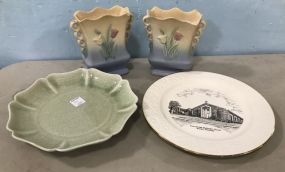 Collectible Plates and Hull Pottery Vases