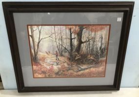 White Tail Deer Hunter Artist Proof Print