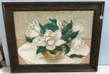Magnolia Oil Painting on Board