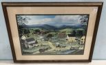 Colonial Village Scene Print