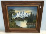 Mountain Lake View Oil Painting On Canvas