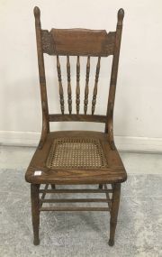 Vintage Oak Pressed Back Side Chair