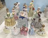 Hand Painted Porcelain and Ceramic Lady Figurines