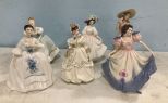 Hand Painted Porcelain and Ceramic Lady Figurines