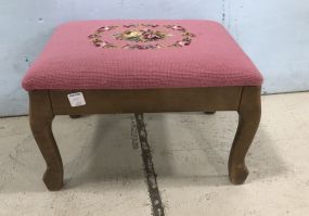 Vintage Needle Point Foot Stool