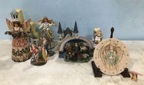 Group of Collectible Angels, Castle, Plate