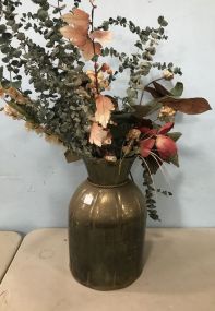 Brass Flower Pot with Artificial Flowers