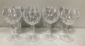 Eight Waterford Red Wine Goblets