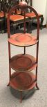 Oriental Red Painted Three Tier Display Stand
