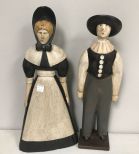 Hand Painted Colonial Style Woman and Man