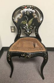 Oriental Black Paper Mache Side Chair