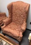 Wing Back Pink Upholstered Arm Chair