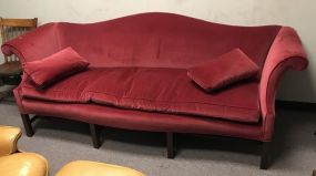 Red Chippendale Style Sofa