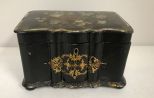 Antique Black Lacquer Mother of Pearl Tea Caddie