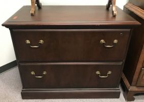 Modern Two Drawer Cherry File Cabinet