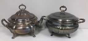 Two Silver Plate Footed Serving Dishes