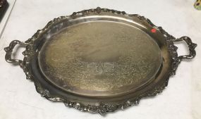 Large Silver Plate Serving Tray