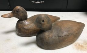 Vintage Wood Carved Ducks