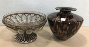 Decorative Center Piece Bowl and Decorative Vase
