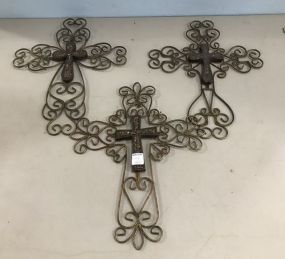 Three Decorative Wall Crosses