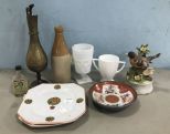 Collectible Plates, Pitcher, Cups, Bird